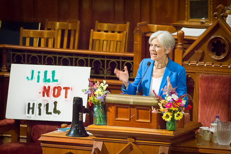 Jill Stein speaks at First Churches of Northampton. (Photo by Joshua Murray)