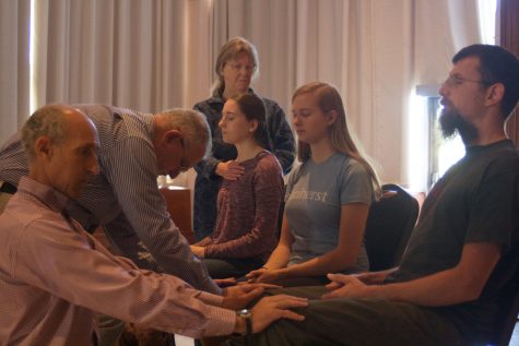 Pioneer Valley Reiki provided free services to students at the event. (Morgan Hughes/Amherst Wire)