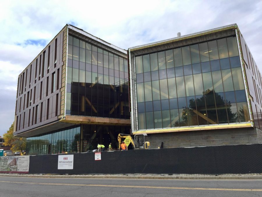 The back exterior of the Design Building. 