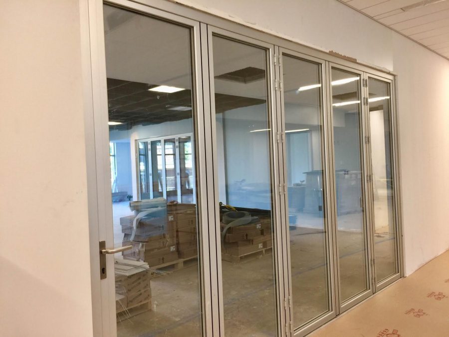 The Nana Walls enclosing a large flex classroom in South College. 