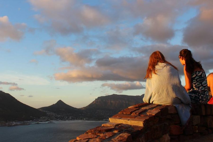 Watching the sunset while sitting on Chapmans Peak.