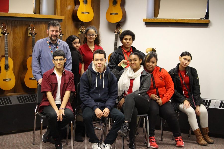 Madrigal Singers during their choir rehearsal with Kurdi (first from top left). (Dylan Maccarone/Amherst Wire)