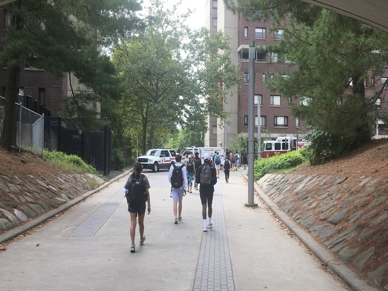 A small fire in first-year dorm Kennedy Hall drew police and fire officials to Southwest Residential Area on Tuesday. (Jayare Alvarado/Amherst Wire)