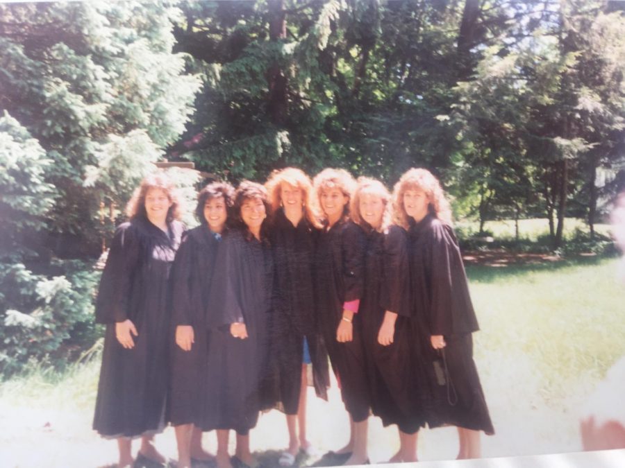 Some of Sheas best friends from her undergraduate years stand side by side at their graduation in 1989. (Jennifer Shea/contributed photo)