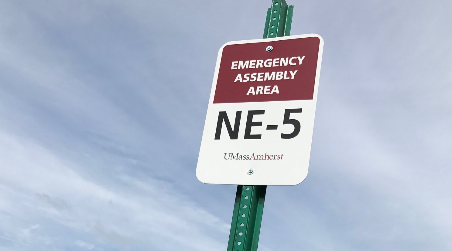 An emergency assembly area outside of Dwight Hall in Northeast Residential Area. (Morgan Hughes/Amherst Wire)