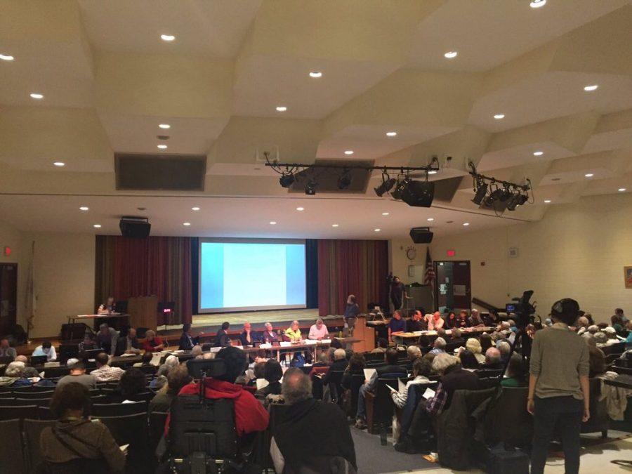 The Amherst Town Meeting took place on Nov. 6 at Amherst Middle School, where members decided to limit marijuana stores in town. (Liam OConnor/Amherst Wire)