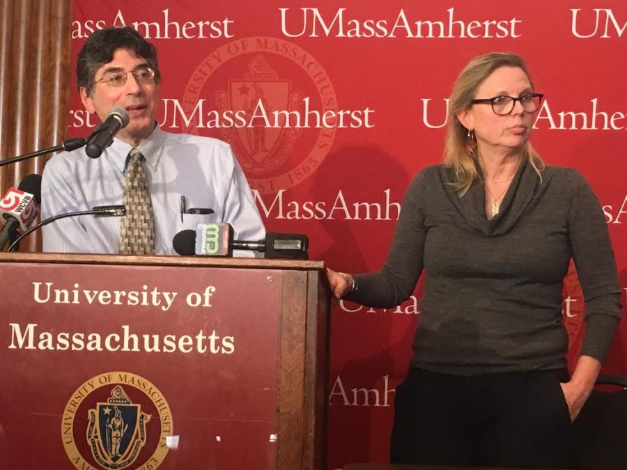 UMass Health Services Director Dr. George Corey (left) and Public Health Nurse Ann Becker (right). (Cameron Merritt/Amherst Wire).