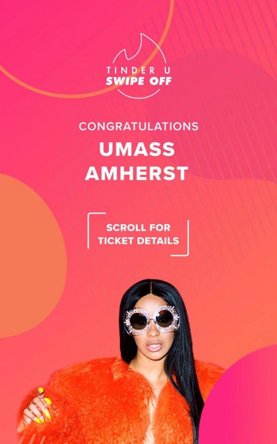 The official Cardi B concert announcement from Tinder. (Photo/Tinder)