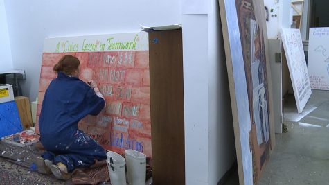 ‘Idea Driven:’ UMass artist Haley McDevitt’s thesis exhibition uses her mother’s sketches to encourage political thought