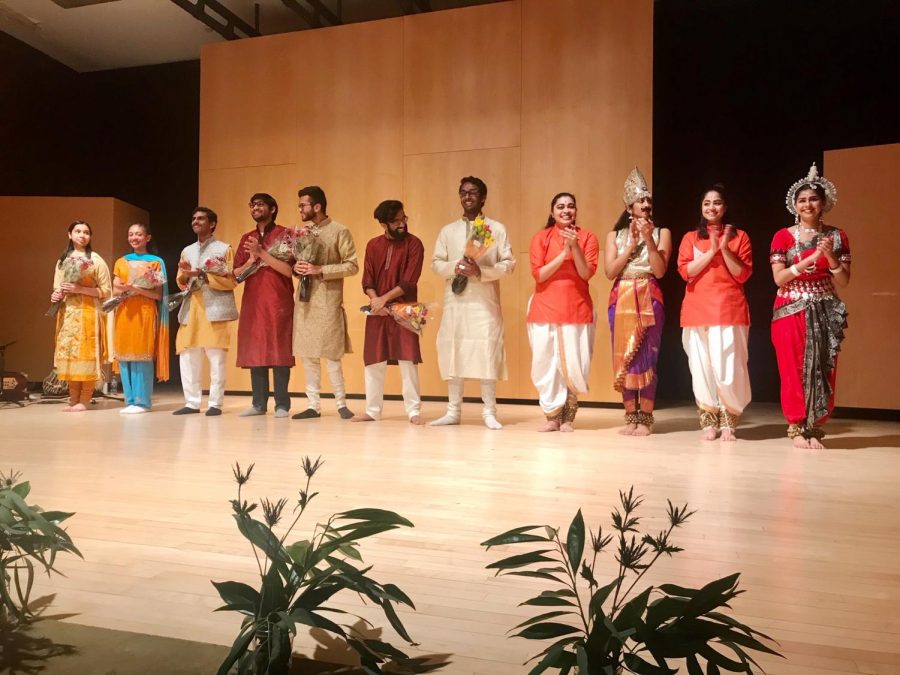 Once the drama was finished, the dancers and musicians lined up on stage as they were congratulated on their performance. 
(Sifa Kasongo/Amherst Wire)