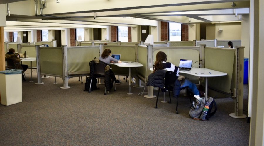 Quiet study floor in the W.E.B. DuBois Library