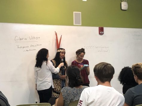 Environmental rights defender Gloria Ushigua discusses her activism at UMass
