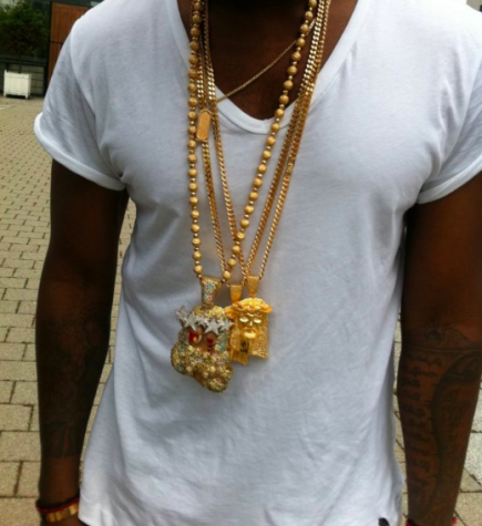 Custom Nigo Vintage Bape Pendant & Necklace with Matching Chain - Gold