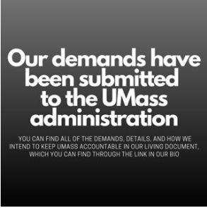 UMass RJC announces their demand submission via Instagram/ @umassrjc