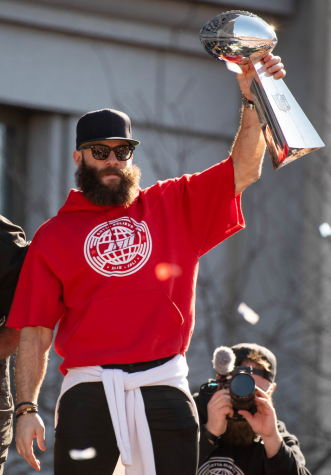 Edelman at the Patriots post Super Bowl victory parade on Feb. 5, 2019/ Paul W.