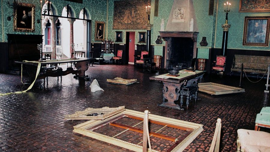 The Dutch Room after the heist, photographed by the FBI on March 18, 1990 / This Is a Robbery (Netflix)