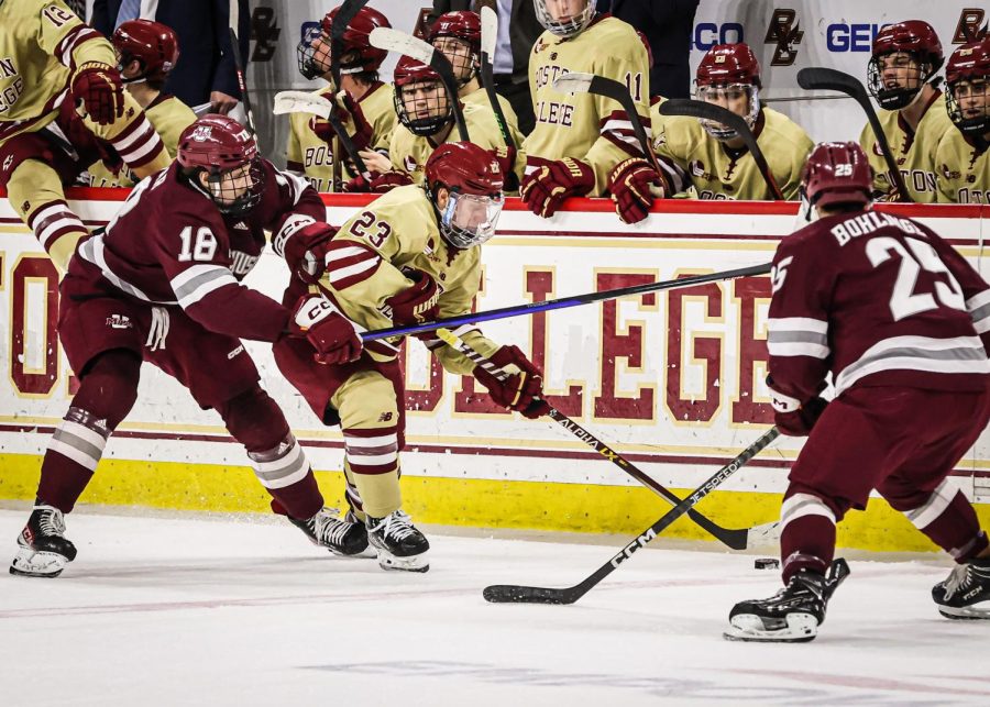 Boston College Hockey tears apart UMass, 7-3 the final in Chestnut Hill