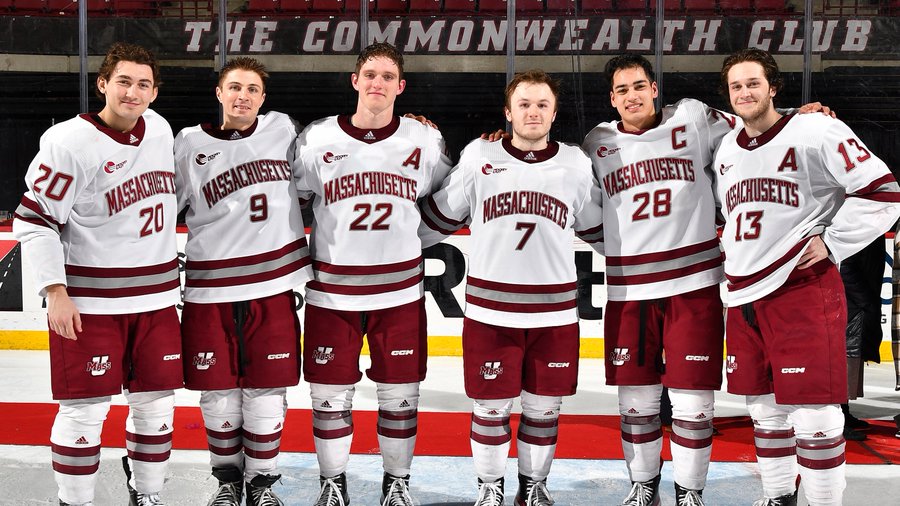 UMass Hockey splits the weekend series with Northeastern, picking up the win on Senior Night
