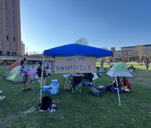 ‘Welcome to Swamyville:’ Students protest UMass housing