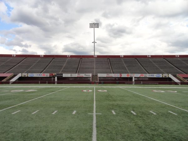 Warren P. McGuirk Alumni Stadium, looking east.