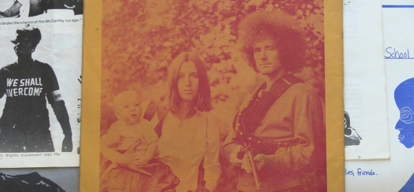 A still from McGlynn's new short documentary "Piece Now: The Rise and Fall of the Weather Underground Organization" shows an armed hippie couple posing for a radical self-defense manual.