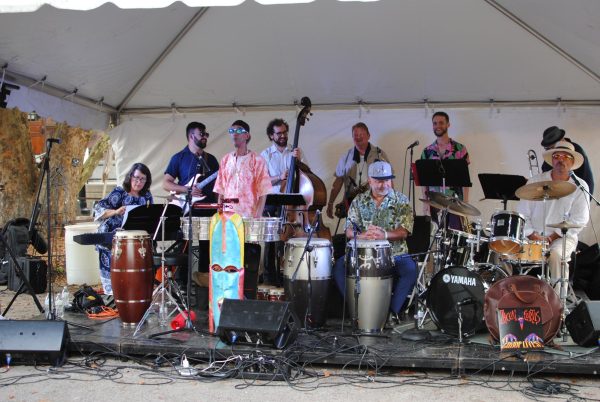 Ed Fast and Congabop performs at Northampton Jazz Festival 2025 in Pulaski Park. 