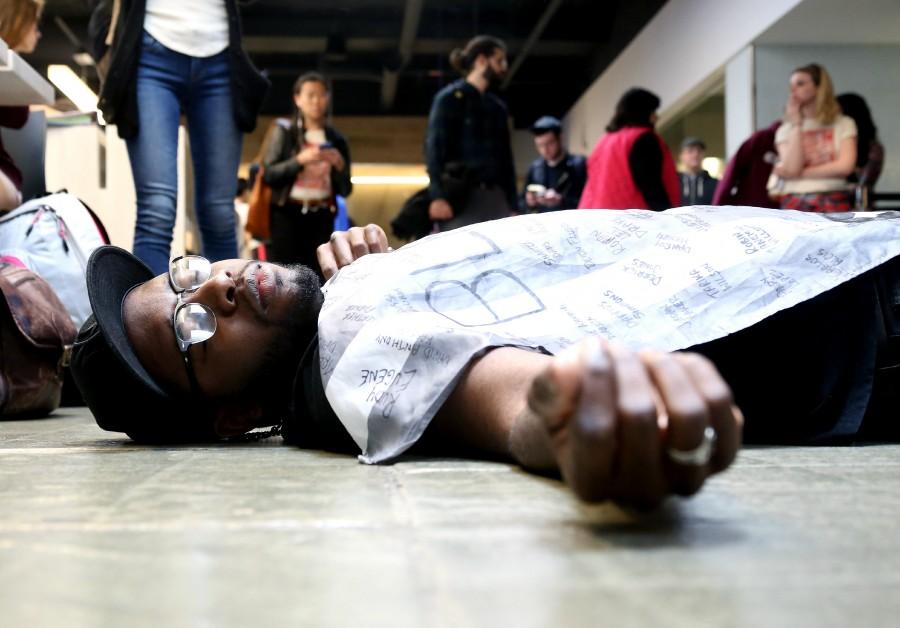 Black students stage lie-in against racism and police brutality